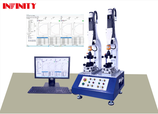 เครื่องทดสอบแรงการใส่และการดึงเครื่องเชื่อม เครื่องทดสอบแรงการดึงและการดึงเครื่องเชื่อมความแม่นยําสูงสองสถานี