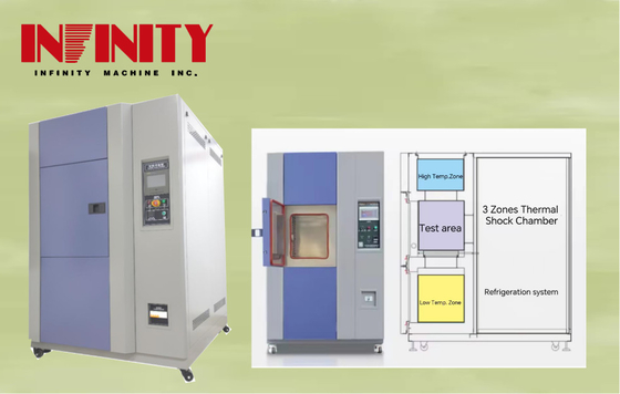 500x400x400mm ขนาดห้องภายใน โปรแกรมความร้อนห้องทดสอบการกระแทกด้วยเครื่องปรับความเย็นด้วยอากาศ