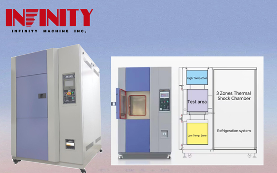 ห้องทดสอบการกระแทกร้อนเย็นที่สามารถโปรแกรมได้ โดยมีมาตรฐาน GB/T2423.2-2001 ขนาดกล่อง 1480x1450x1950