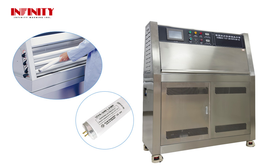 ห้องทดสอบการเสื่อมสภาพด้วยรังสี UV สำหรับฟิล์มพลาสติก เครื่องทดสอบการเสื่อมสภาพด้วยรังสีอัลตราไวโอเลตสำหรับโลหะ ห้องทดสอบสิ่งแวดล้อม
