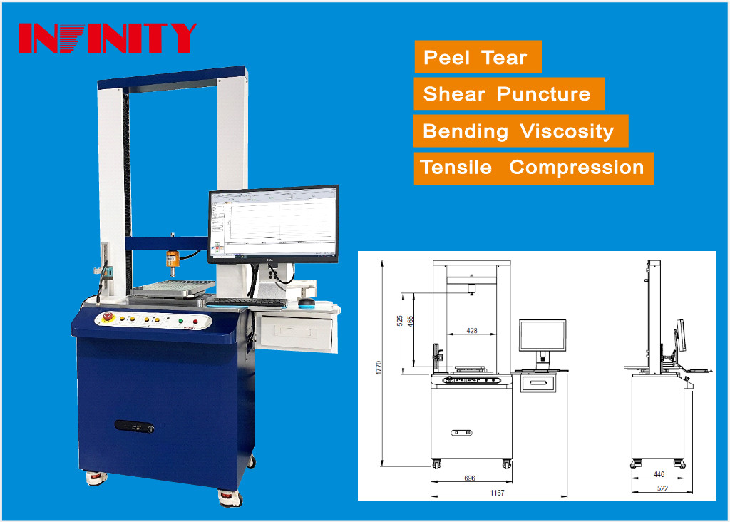 เครื่องทดสอบทั่วไป 185 กิโลกรัม พร้อมข้อมูลจากคอมพิวเตอร์ และเก็บรายงานการทดสอบอัตโนมัติ