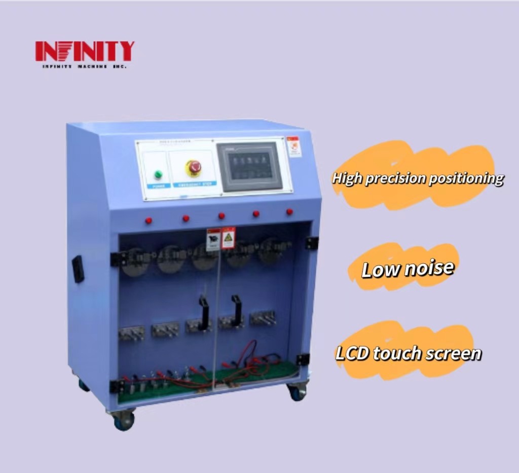 เวลาเร่งและลดความเร็วของมอเตอร์ 45ms เครื่องทดสอบการดึงสายสายห้าสถานี W780xD460xH940mm